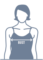 size guide female bust graphic - Piper Tunic